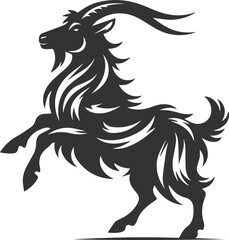 Vector silhouette of a goat animal black