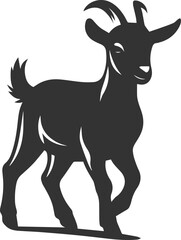 Vector silhouette of a goat animal black