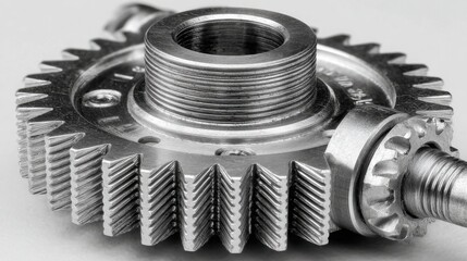 Obraz premium A detailed close-up of a gear symbolizing mechanisms of precision and the importance of engineering in daily life