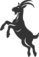 Vector silhouette of a goat animal black