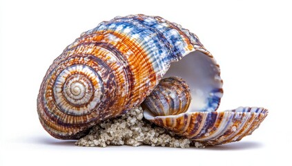 Colorful seashell with sand