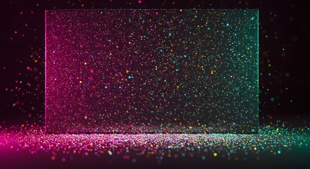 Abstract Pink and Teal Particle Background Glowing Neon Dust and Light