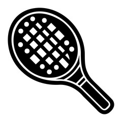 Black silhouette pickleball paddle icon vector perfect for graphic use