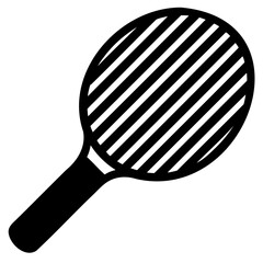 Transparent background pickleball paddle silhouette icon for web and print