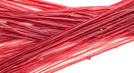 Abstract Red Textile Fibers Background Texture  Close-up of Interwoven Threads