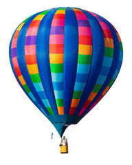 colorful hot air balloon isolated on transparent background