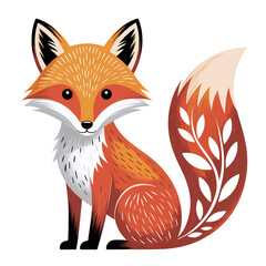 Obraz premium Stylized Minimalist Fox Illustration on White Background