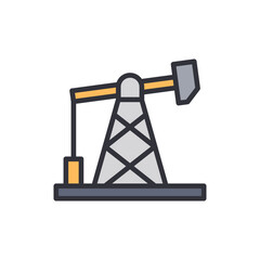 Isolated Oil Well Illustration Symbolizing Petroleum Extraction Industry