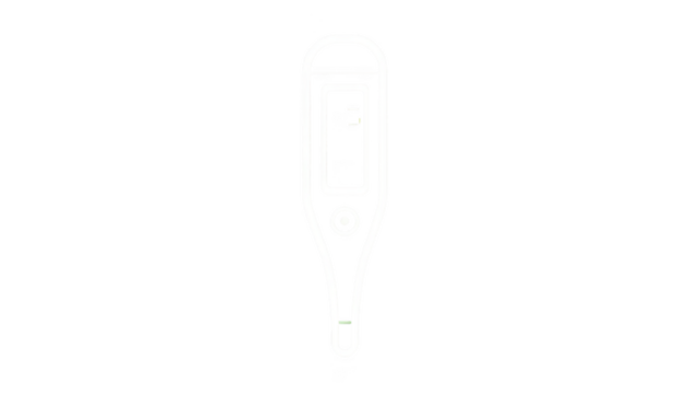Digital Thermometer Icon White on Transparent Background