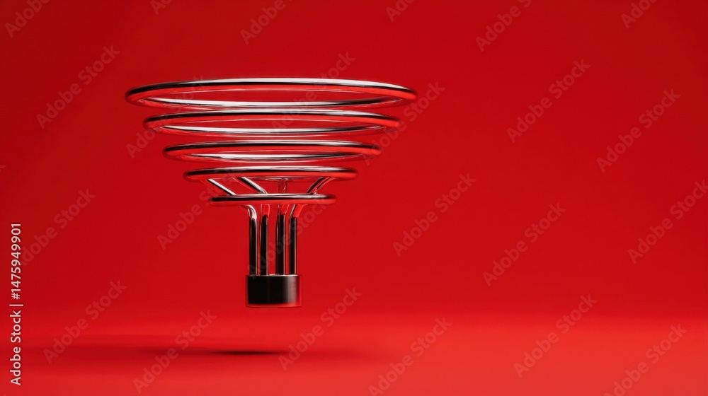 Poster red object with spiral design representing creative approach to frictionless persuasion in a zero-cl