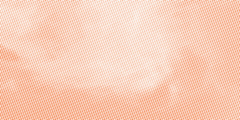 Monochromatic Halftone Pattern with Abstract Gradient Transition from Solid Orange Dots to Sparse Arrangement on White Background for Modern Design