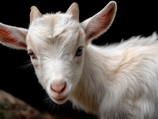 Fototapeta premium Close-up of a young white goat