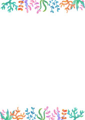 カラフル　珊瑚　海　水彩　イラスト