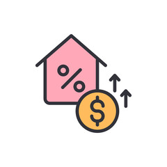 Property Appreciation Concept With Percentage Symbol And Dollar Coin