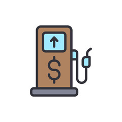 Stylized Gas Pump Depicting Rising Prices And Economic Inflation