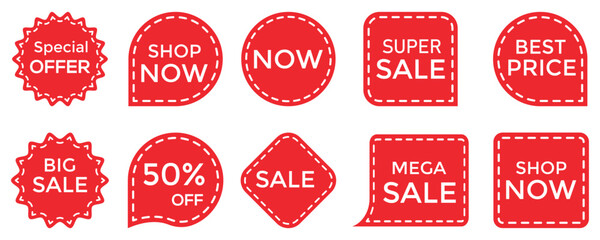 Sale, Discount Badges Set – Vintage, Special Offer, and Shopping Tags for Promotions.