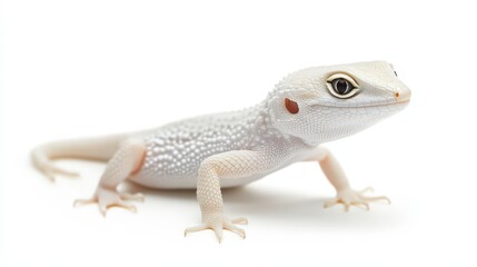 Obraz premium Captivating white gecko portrait highlighting the textures and details