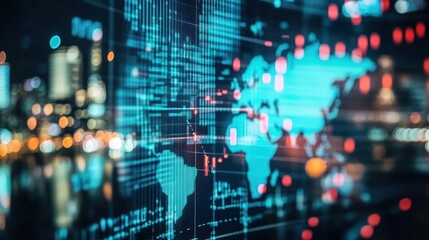 Global Network Data Visualization: A Futuristic Tech Landscape