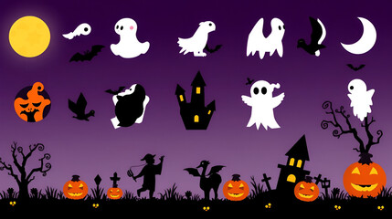 Fototapeta premium Halloween symbolic icons