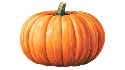 Obraz premium Detailed illustration of a vibrant orange pumpkin.