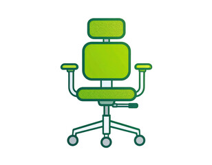 Fototapeta premium Green Office Chair with Adjustable Height for Comfortable Seating