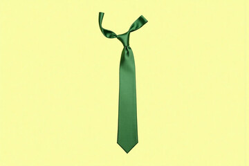 green tie on a yellow background