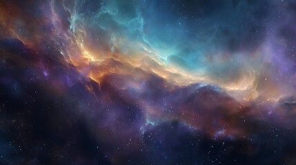 Fototapeta premium Colorful universe galaxy nebula wallpaper as outer space concept