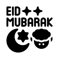 Eid Mubarak glyph icon