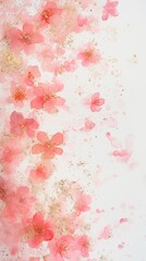 Chinese style ink wash flower painting