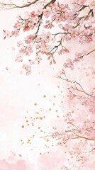 Chinese style ink wash flower painting