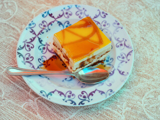 Cake with addition of whiskey. Spanish dessert