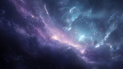 Fototapeta premium Stunning cosmic nebula with vibrant colors and swirling clouds of gas and stars in space
