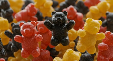 Colorful Candy Bear Group Closeup Delicious Treat