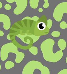 a green chameleon