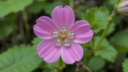 Lunaria, honesty, dollar plant, money-in-both-pockets, money plant, moneywort, moonwort, and silver dollar a flower with translucent fruits in the form of coins. Pink perennial flower
