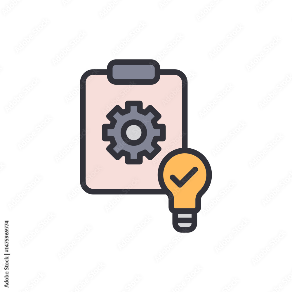 Poster symbolic representation of project management and creative problem solving