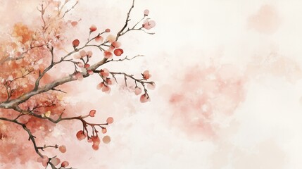 Fototapeta premium Chinese style ink wash flower painting