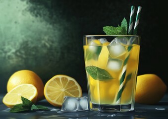 Refreshing Homemade Lemonade with Mint – Summer Drink in Mason Jar