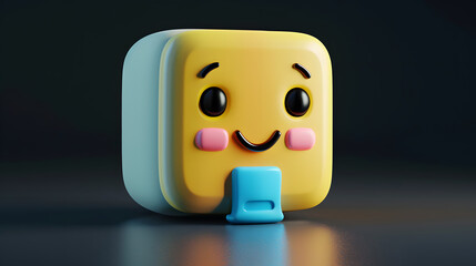 Fototapeta premium 3D cartoon ecology icon Electric Plug cute