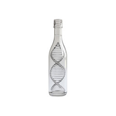 DNA Helix in Glass Bottle - Genetic Code Concept