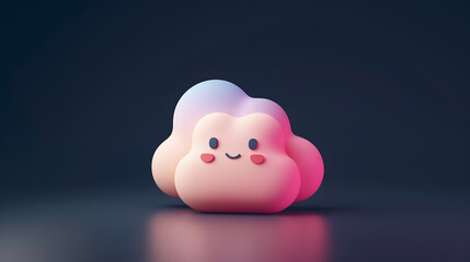 3D cartoon ecology icon Energy Storage Cloud cute