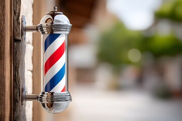Creative visual display spinning barber pole for urban barbershop