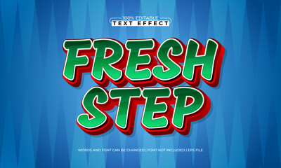 fresh step editable text effect with a game and kids text style