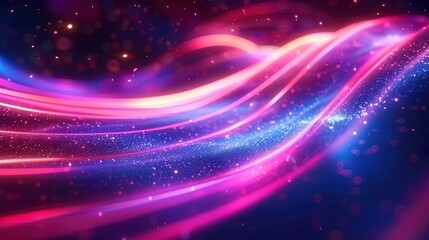 A mesmerizing abstract art piece featuring radiant neon light trails with a futuristic appeal.