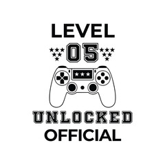 Level 5 Unlocked Gamer Birthday Design Official
