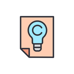 Intellectual Property Concept With Lightbulb And Copyright Symbol Design