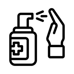 disinfectant spray line icon