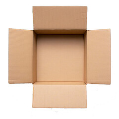 Empty Cardboard Box: Open Flaps, Plain Interior, Ready for Packing, Simple Storage Solution