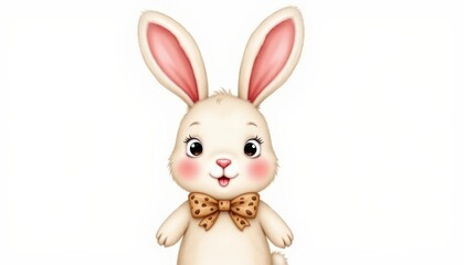 Obraz premium Cute rabbit with bow tie, a charming portrait of an adorable bunny