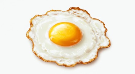 Fried Egg on White Background